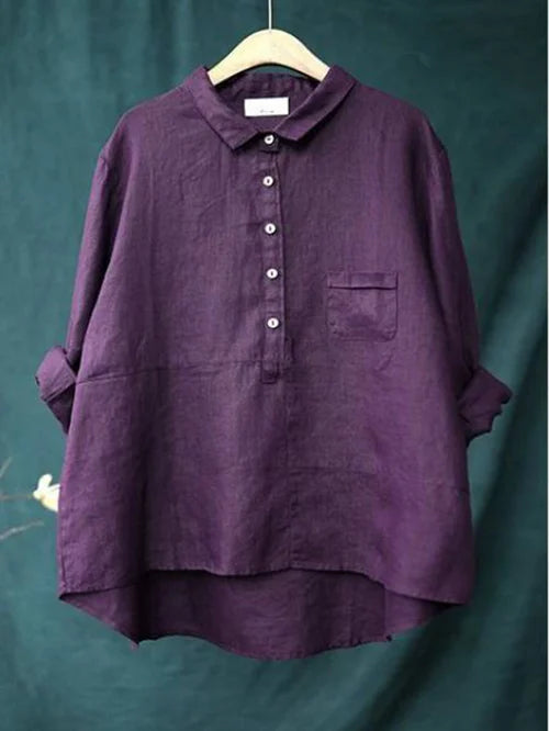 Donna - Camicia da donna in lino a maniche lunghe