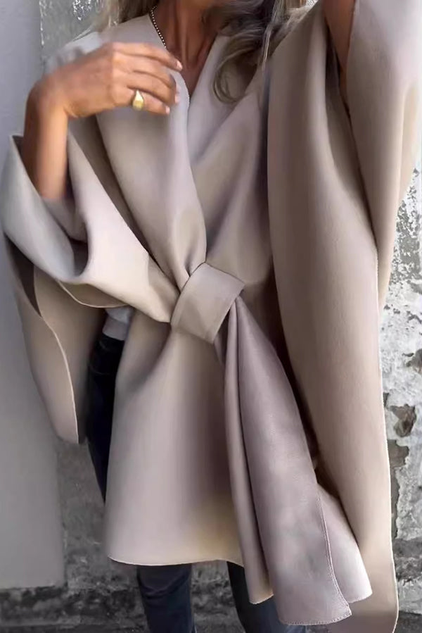 Casey - Mantella Drappeggiata Confortevole, Elegante e Accogliente per Sovrapposizioni