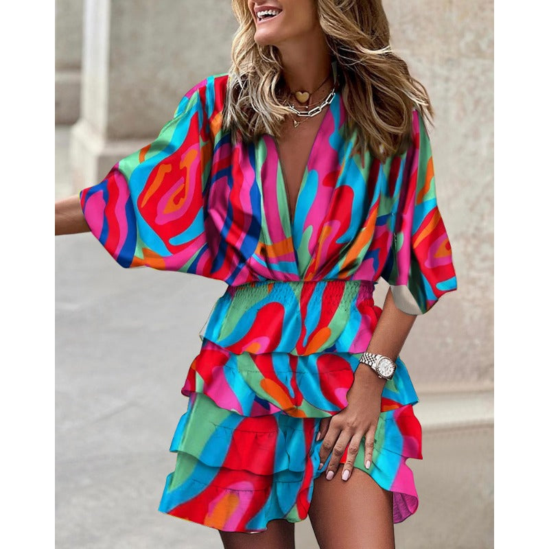 Ellie - Vestido Mini Floral Vibrante
