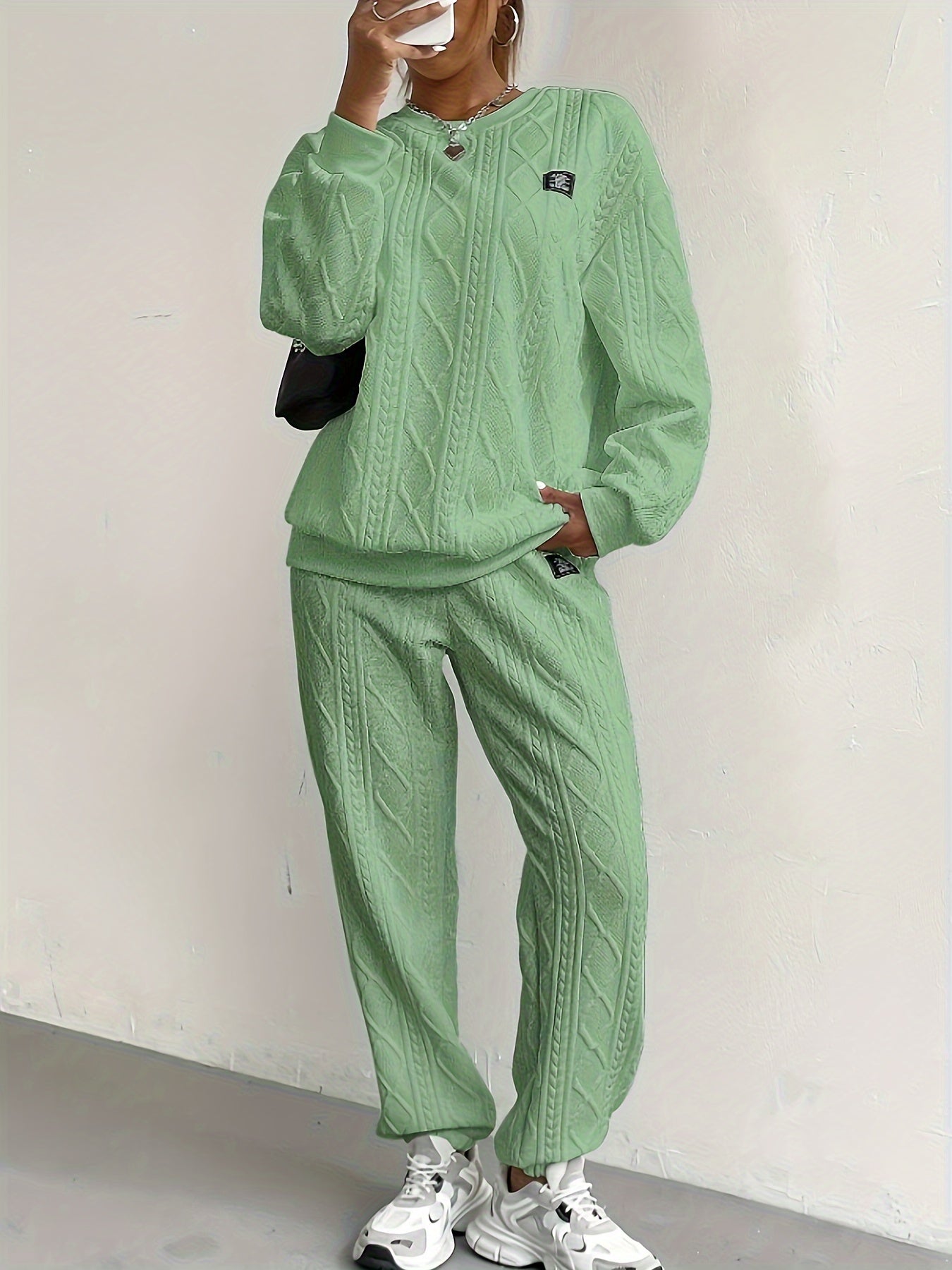 Fianna - Completo lounge in maglia a trecce