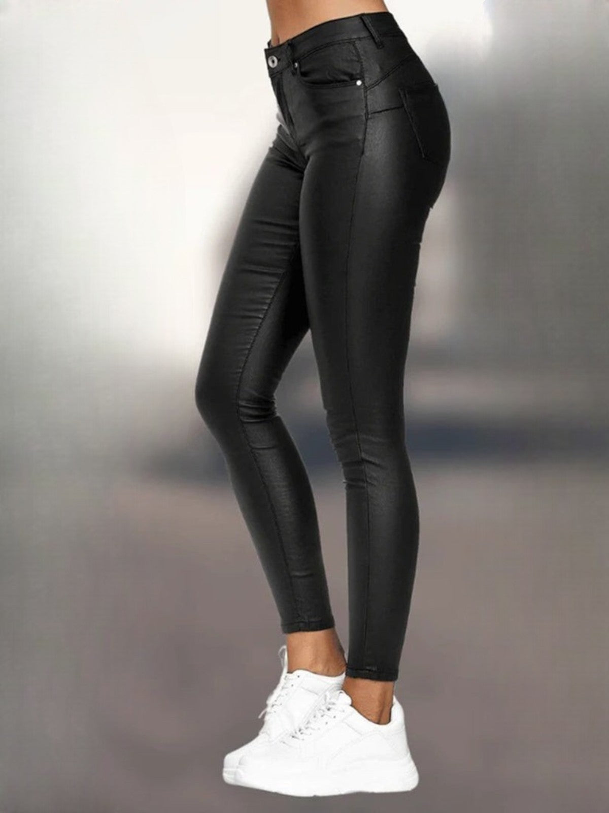 Mackenzie - Pantaloni Skinny in Ecopelle