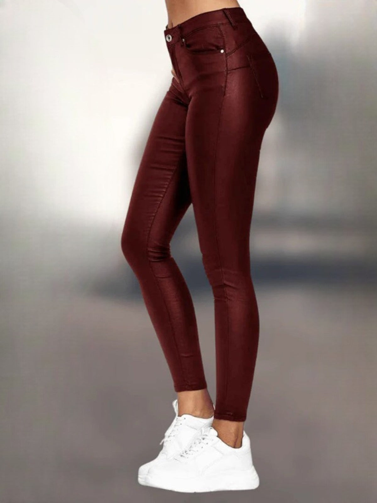 Mackenzie - Pantaloni Skinny in Ecopelle
