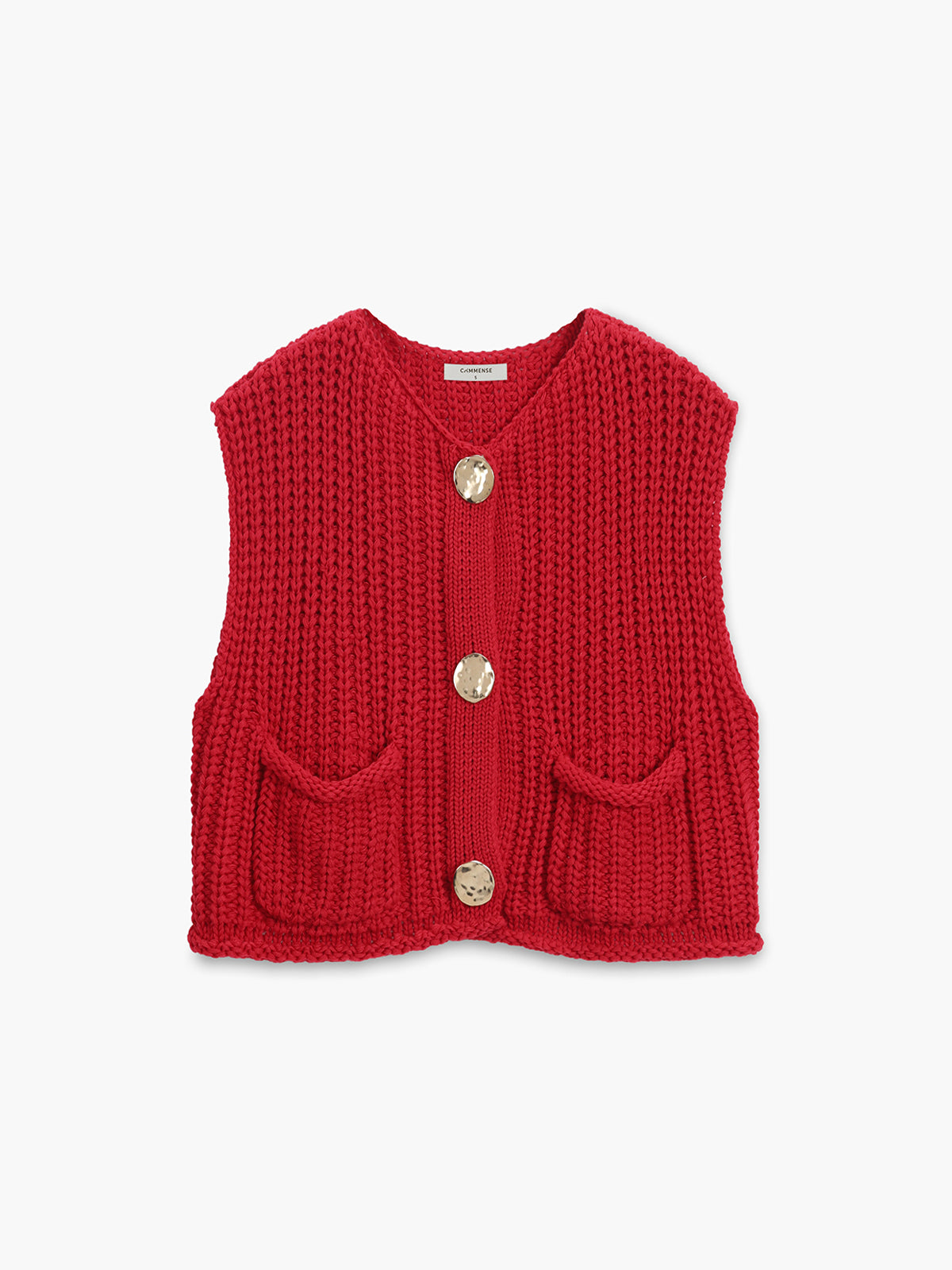 Delphine - Chaleco de punto cómodo con botones, casual, mezcla de algodón
