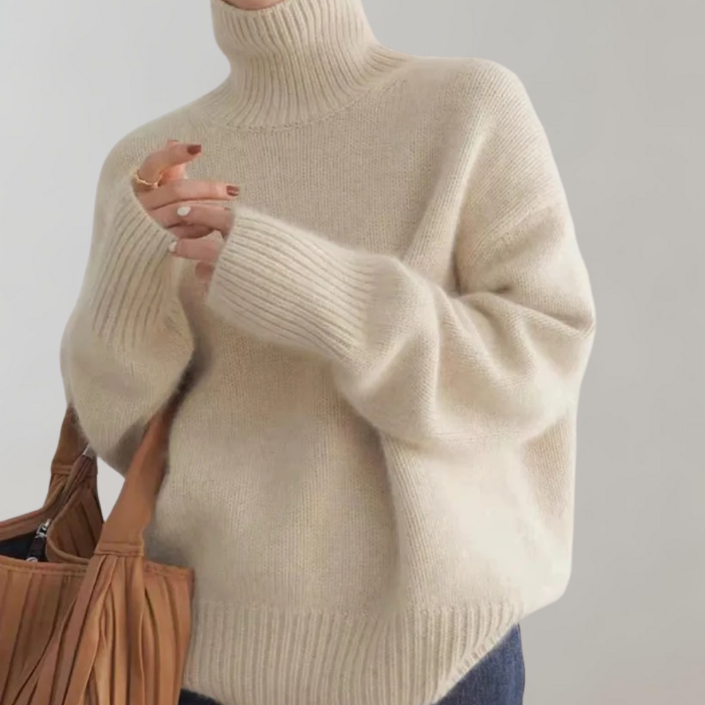 Raelie - Maglione Oversize Minimalista con Collo Alto