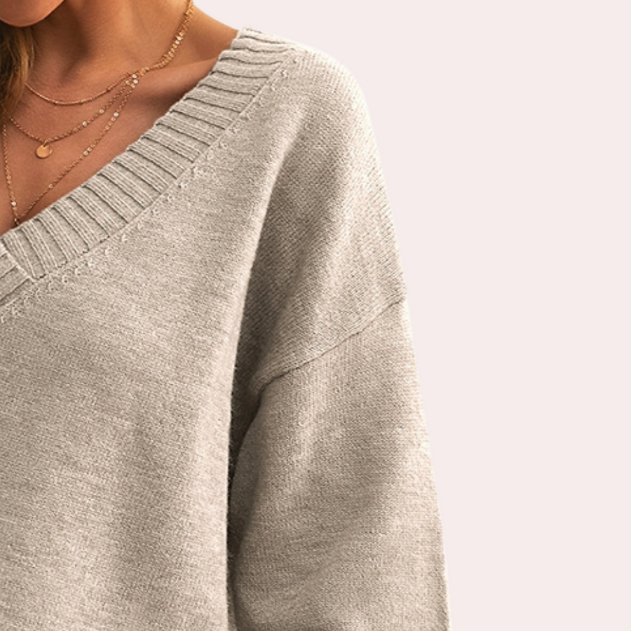 Skye - Maglione Chic a V in Maglia