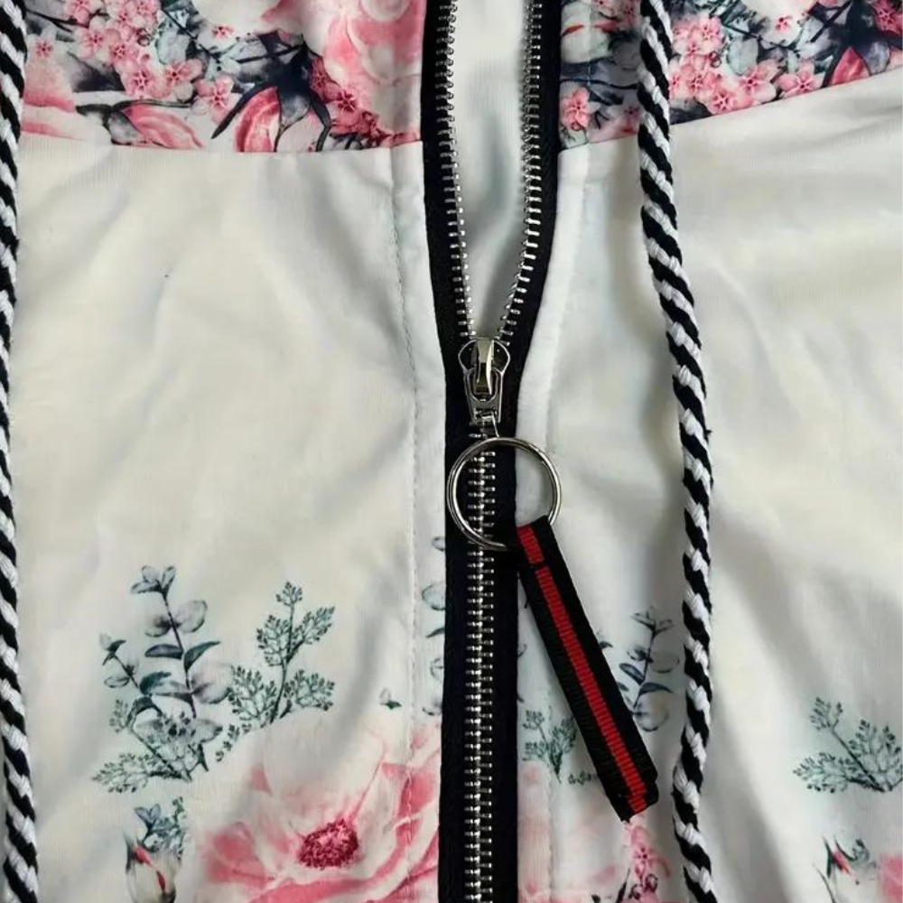 Layla - Felpa con cappuccio e zip a fiori