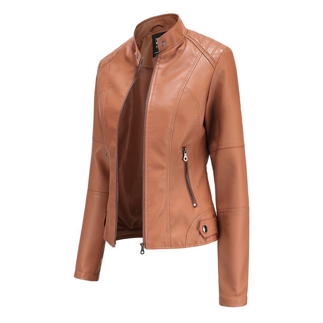 Audrey - Veste en cuir cintrée