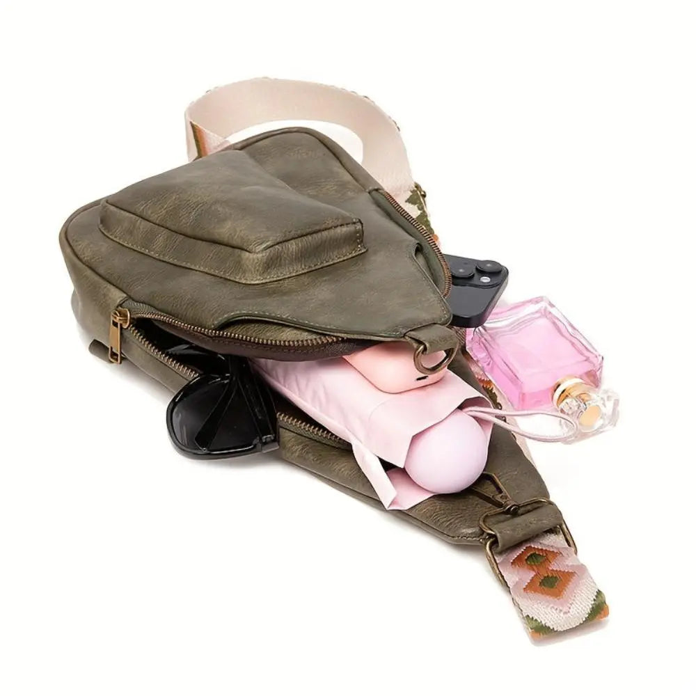 Mackenzie - Borsa a tracolla vintage con cinturino geometrico