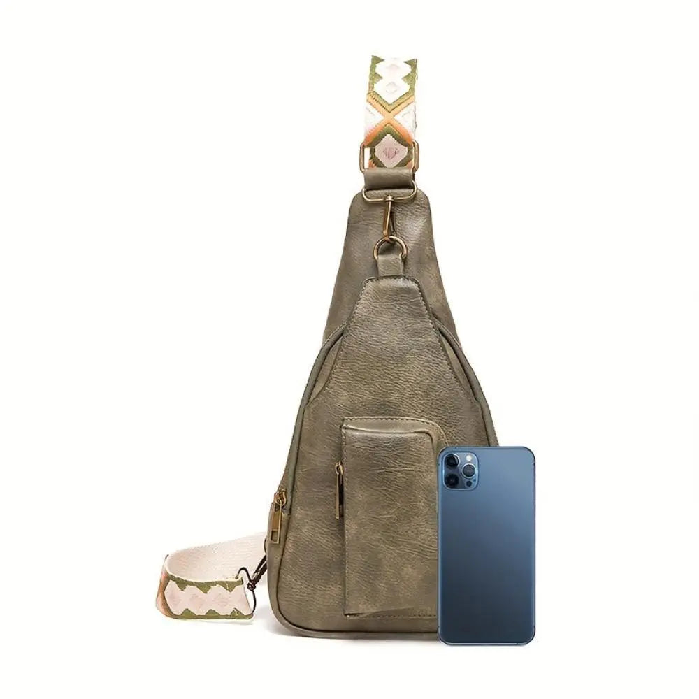 Mackenzie - Borsa a tracolla vintage con cinturino geometrico