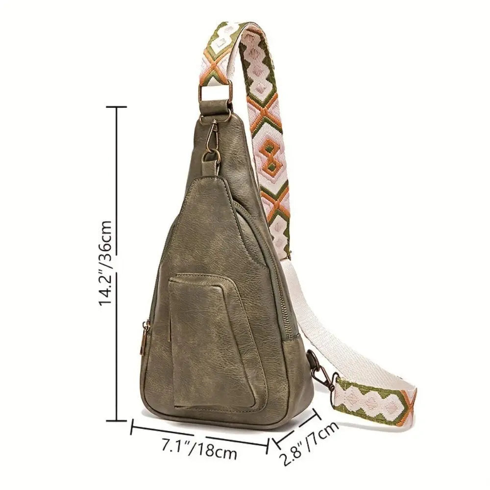 Mackenzie - Borsa a tracolla vintage con cinturino geometrico