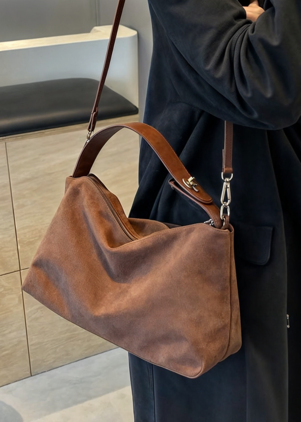 Luna - Borsa MM in Finta Pelle Scamosciata