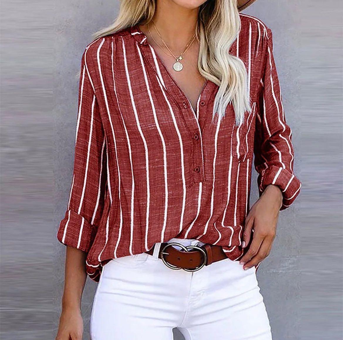 Karissa - Blusa casual a rayas