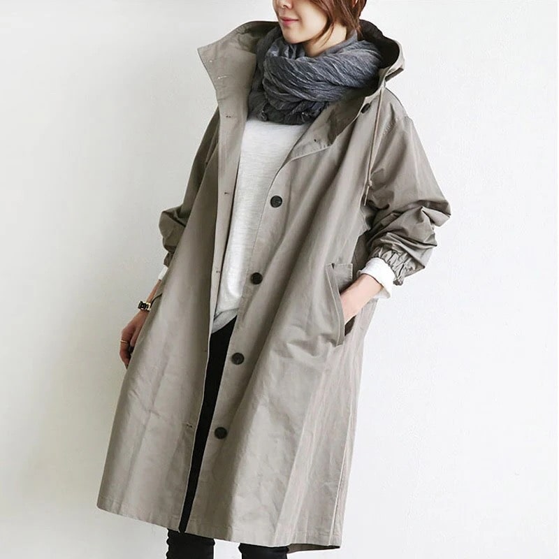 Zephyra - Trench Coat Elegante Cappotto Monocolore per Ogni Stagione