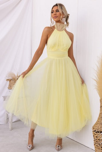 Alyssa - Abito Midi con Scollo a Halter