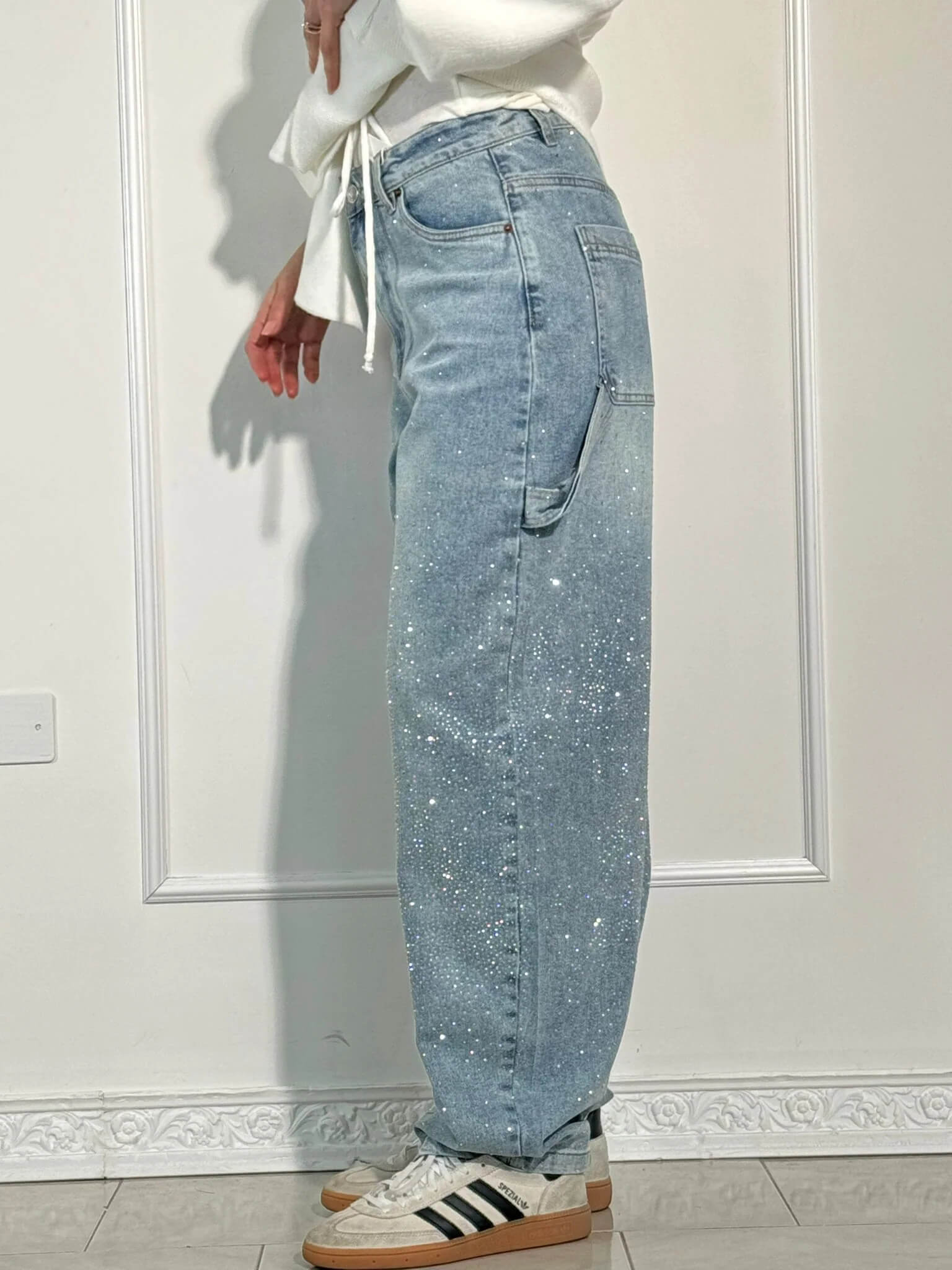 Rafaela - Jeans Diamond con Vestibilità Balloon e Dettagli Scintillanti