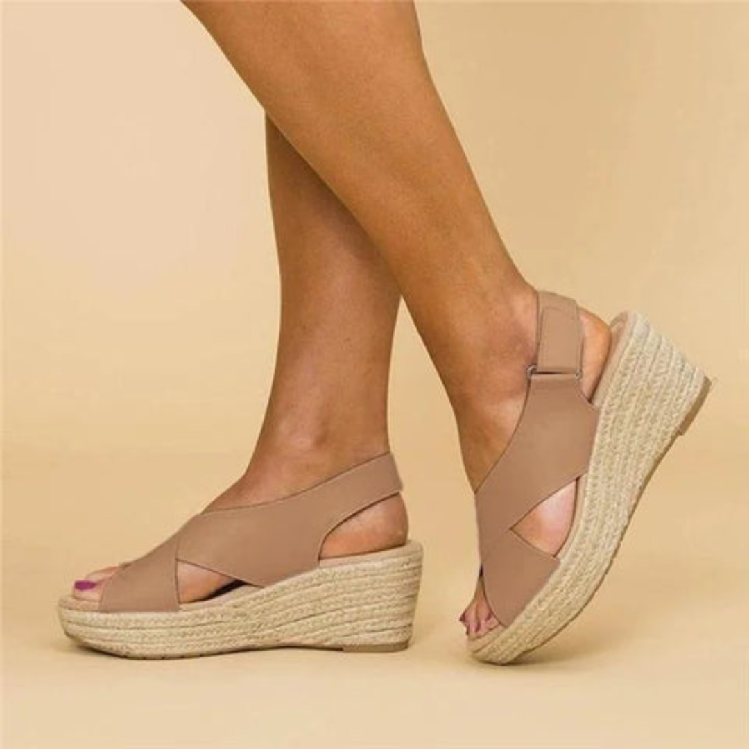 Alice - Sandales compensées à brides croisées pour femmes