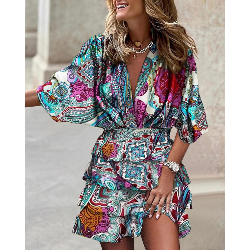 Ellie - Vestido Mini Floral Vibrante