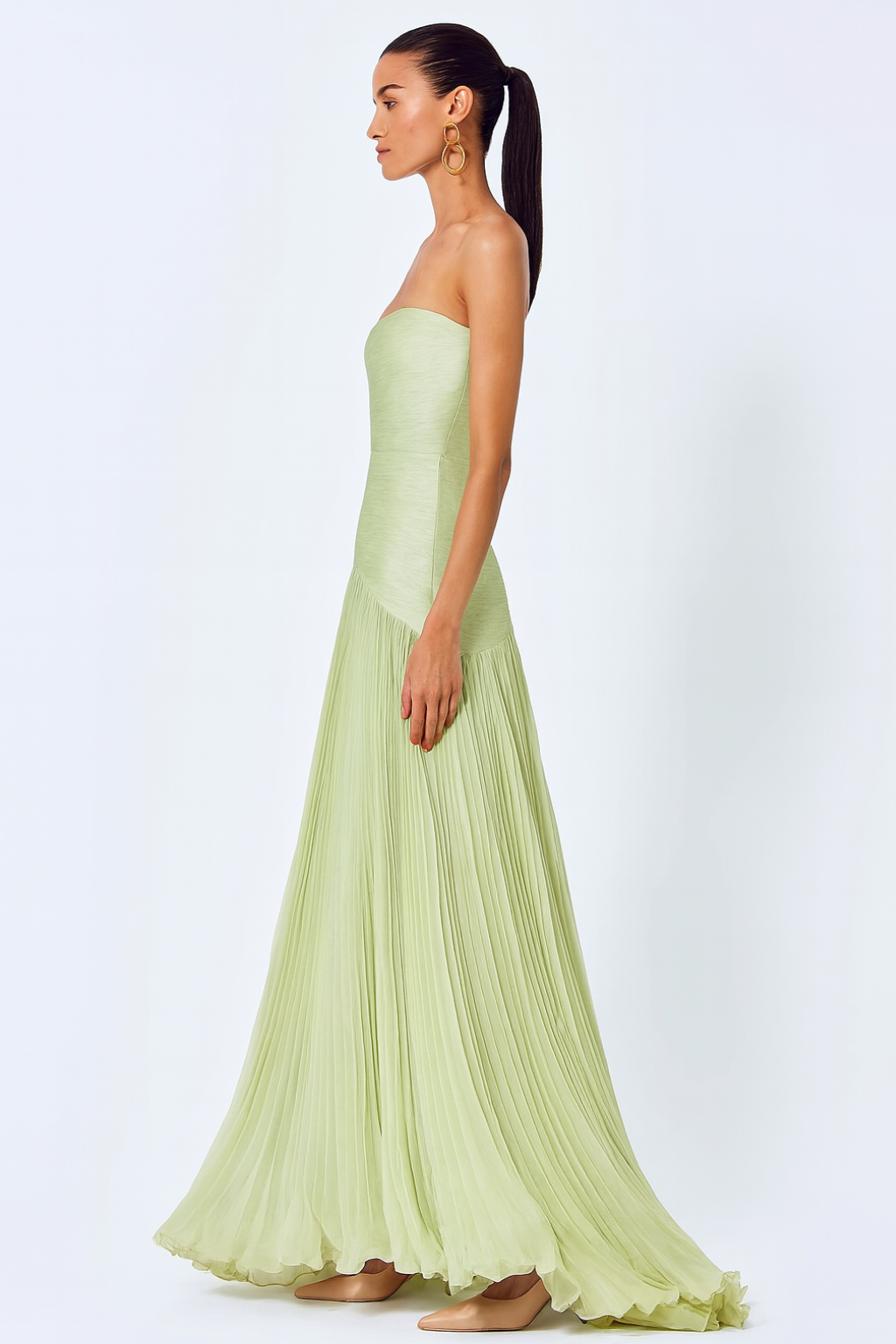 Maya - Vestido maxi sin mangas con cintura caída