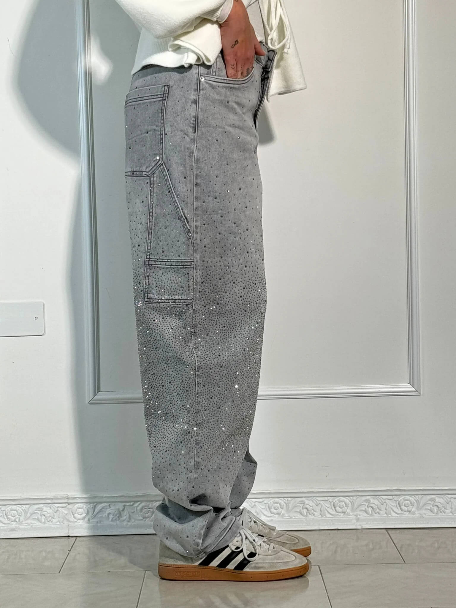 Rafaela - Jeans Diamond con Vestibilità Balloon e Dettagli Scintillanti