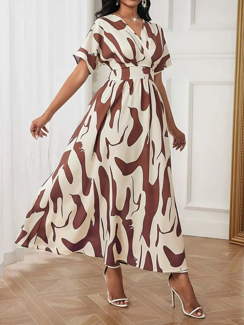 Bianca - Abito lungo avvolgente Eleganza Astratta
