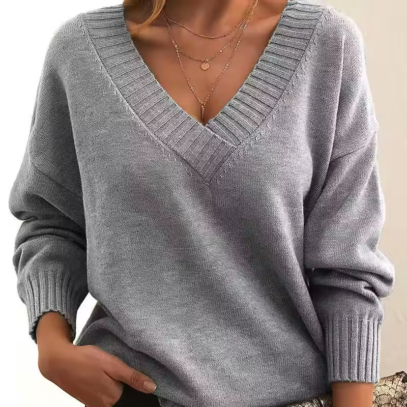 Skye - Maglione Chic a V in Maglia