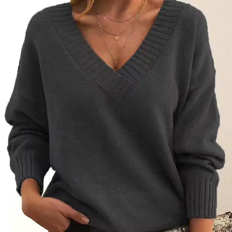 Skye - Maglione Chic a V in Maglia