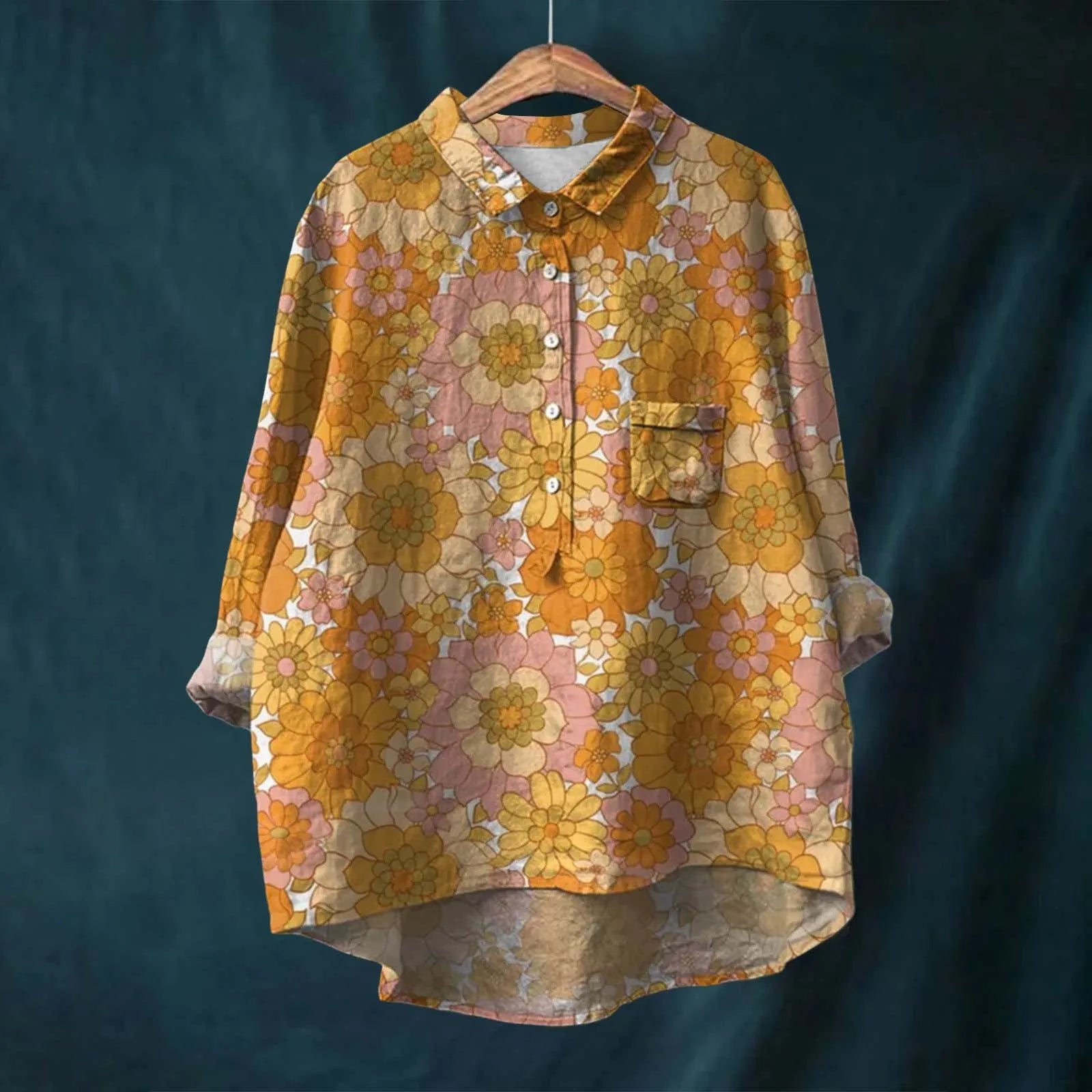 Keira - Camisa Floral Elegante de Manga Larga