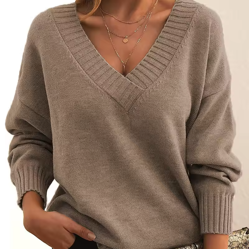 Skye - Maglione Chic a V in Maglia