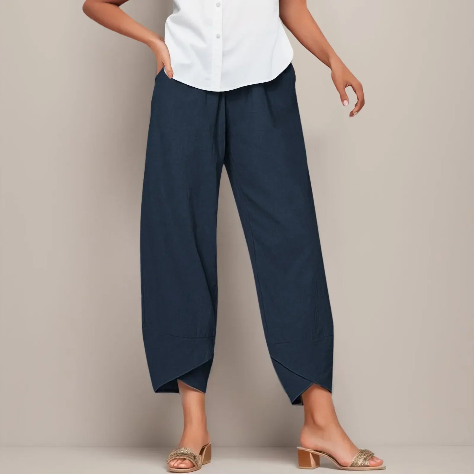 Layla - Pantaloni Casual a Vita Alta