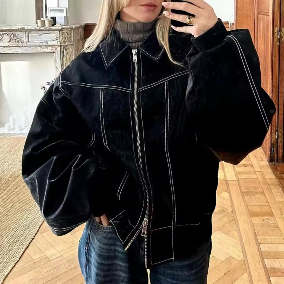 Amari - Chaqueta de cuero oversize