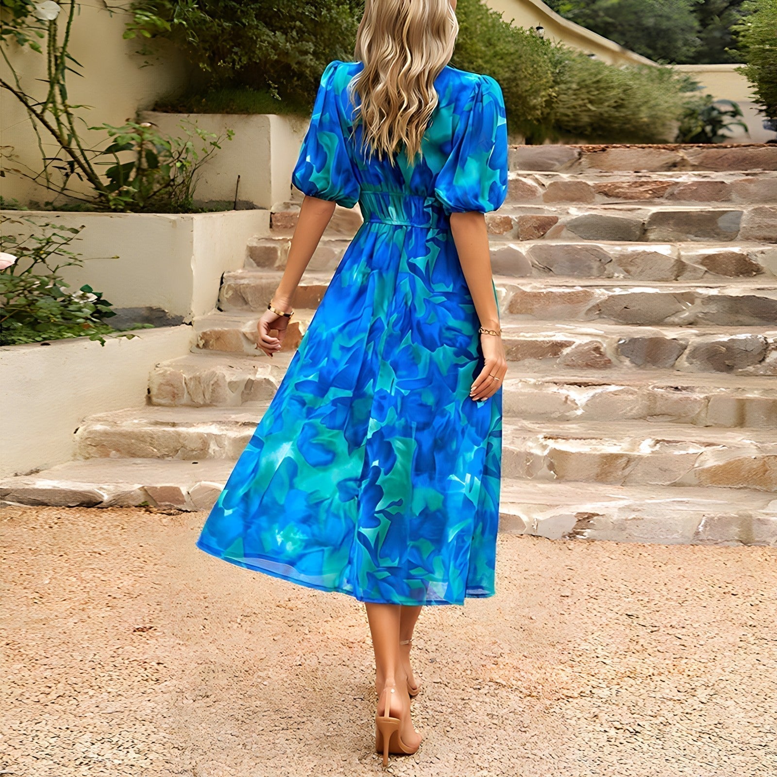 Sadie - Robe midi avec col en V