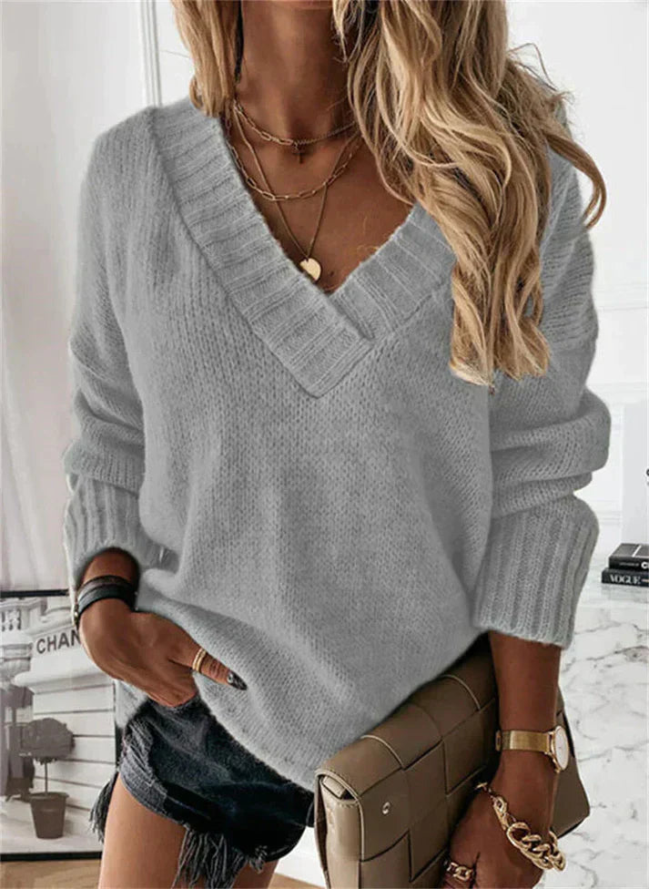 Billie - Maglione morbido a maglia con scollo a V