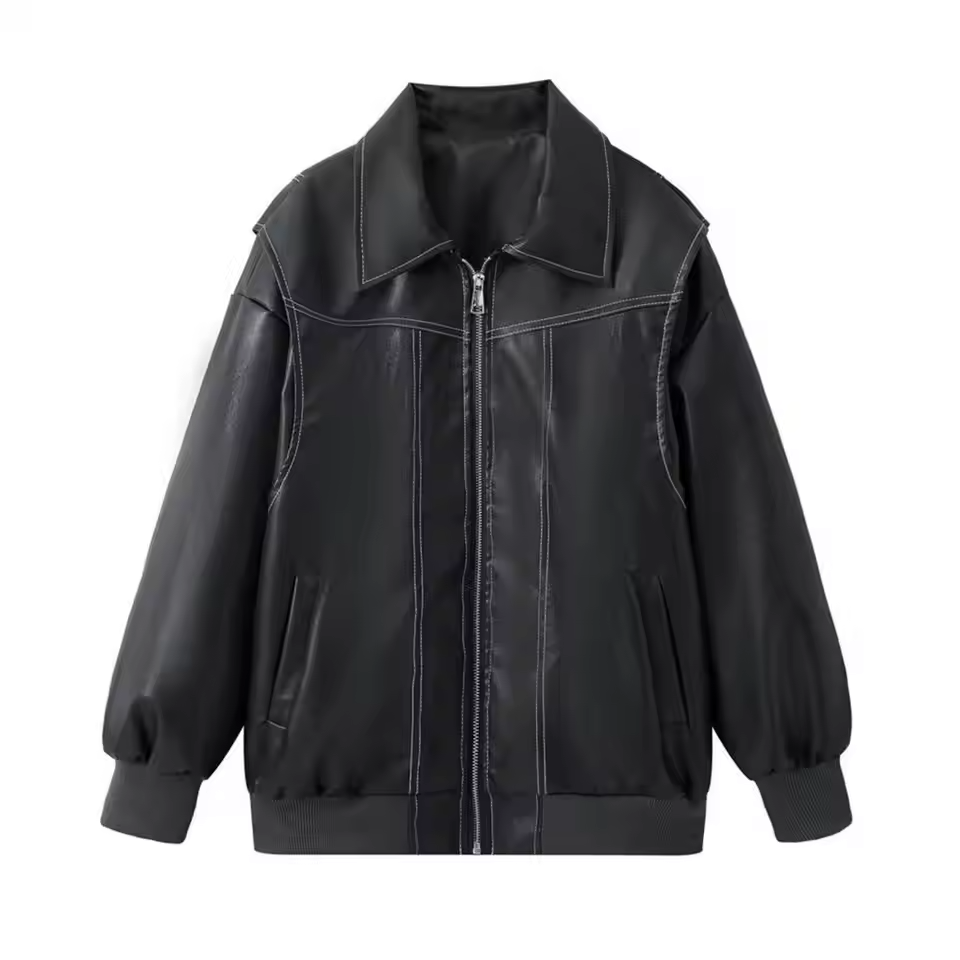 Amari - Chaqueta de cuero oversize