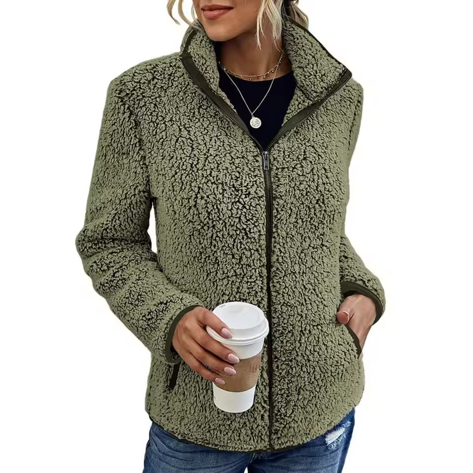 Zahra - Giacca con zip in pile