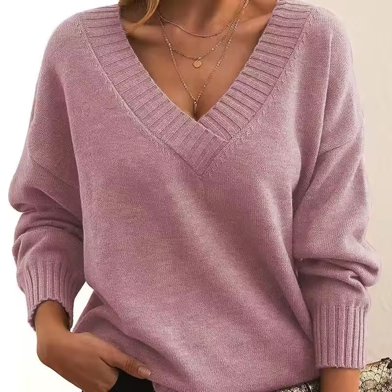 Skye - Maglione Chic a V in Maglia