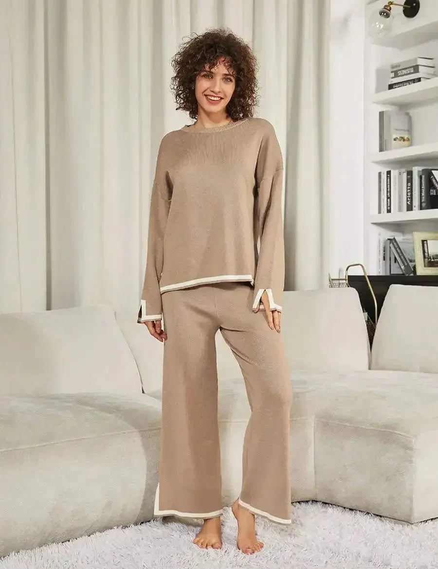 Mackenzie - Conjunto de Punto Acogedor para Estar en Casa Suave y Cómodo