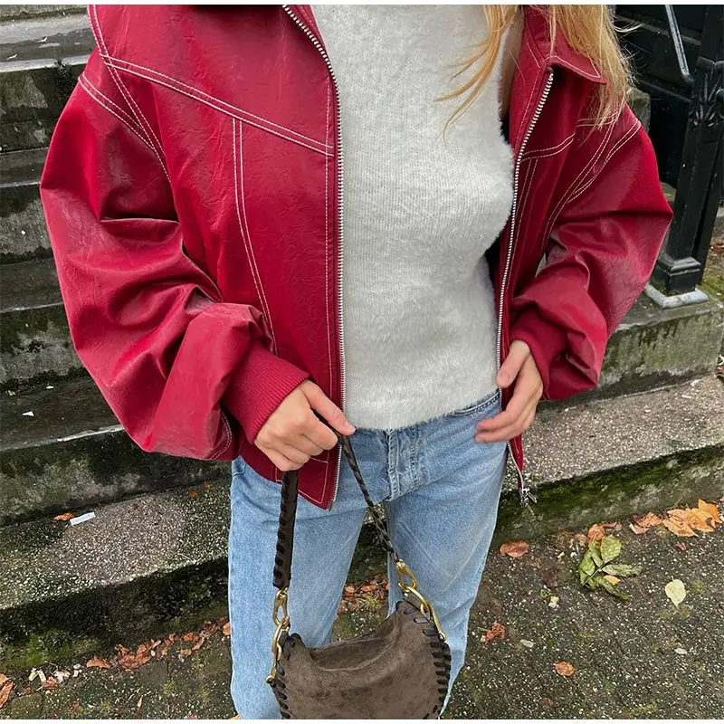 Amari - Chaqueta de cuero oversize
