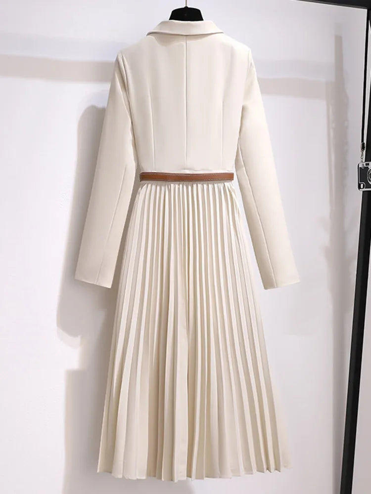 Rory - Abito blazer plissettato con cintura
