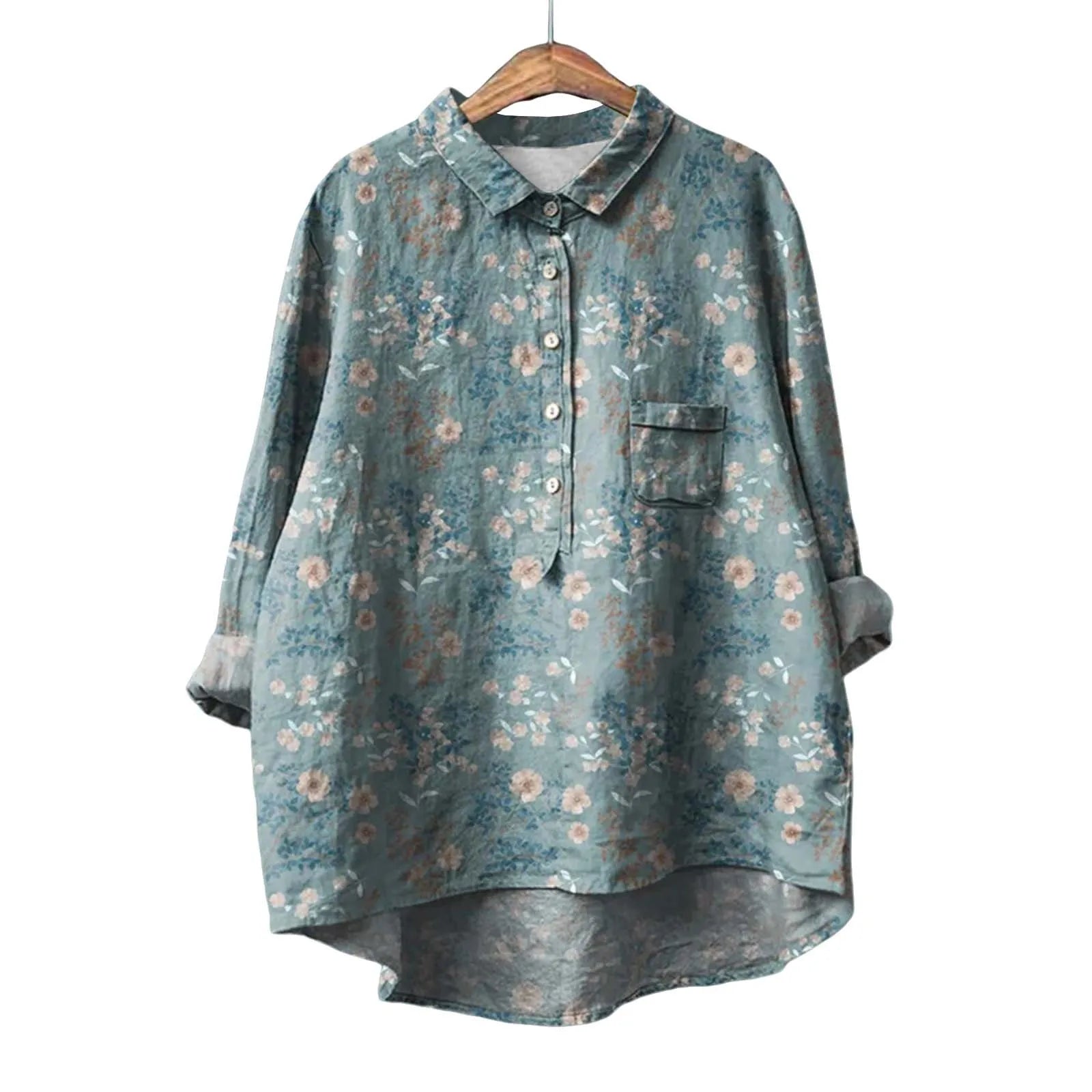 Keira - Camisa Floral Elegante de Manga Larga