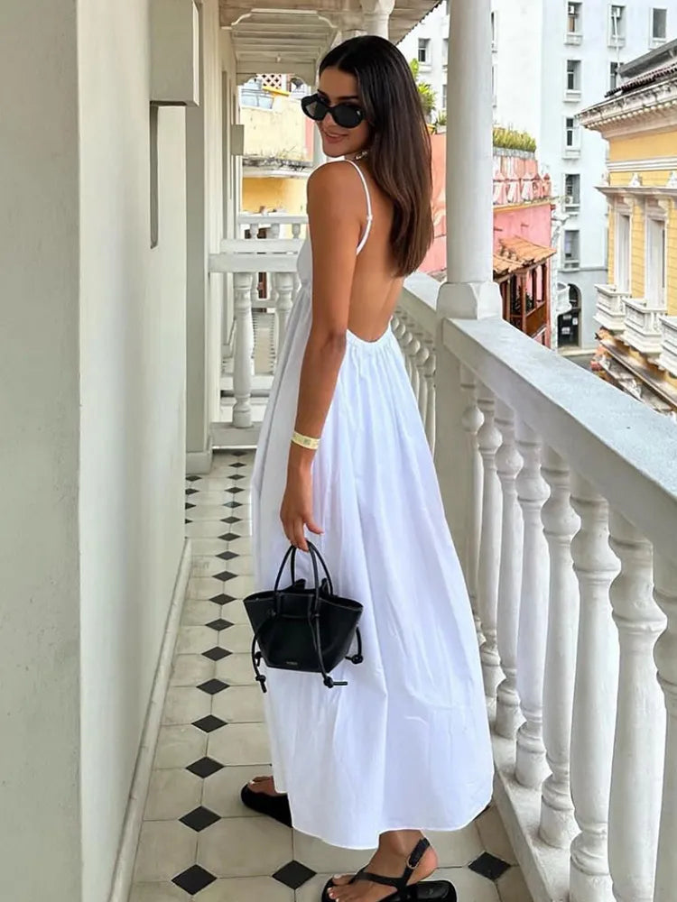 Idalia - Elegante abito midi bianco