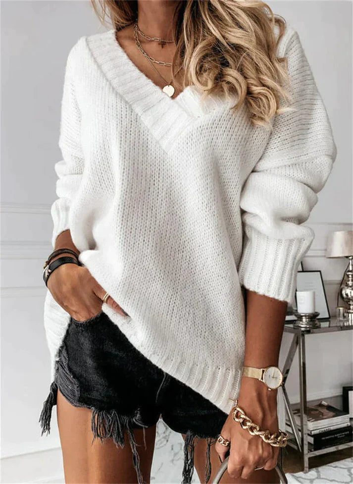 Billie - Maglione morbido a maglia con scollo a V