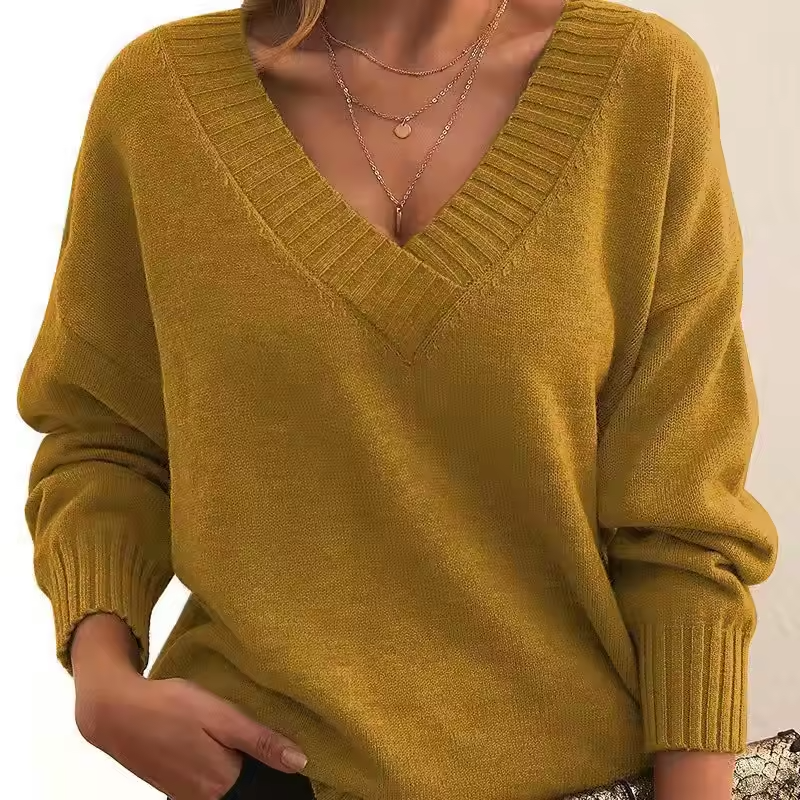 Skye - Maglione Chic a V in Maglia
