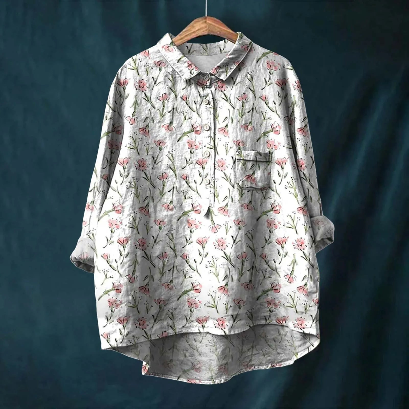 Keira - Camisa Floral Elegante de Manga Larga