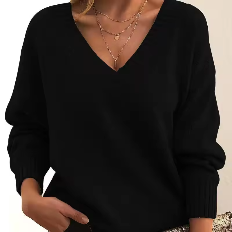 Skye - Maglione Chic a V in Maglia