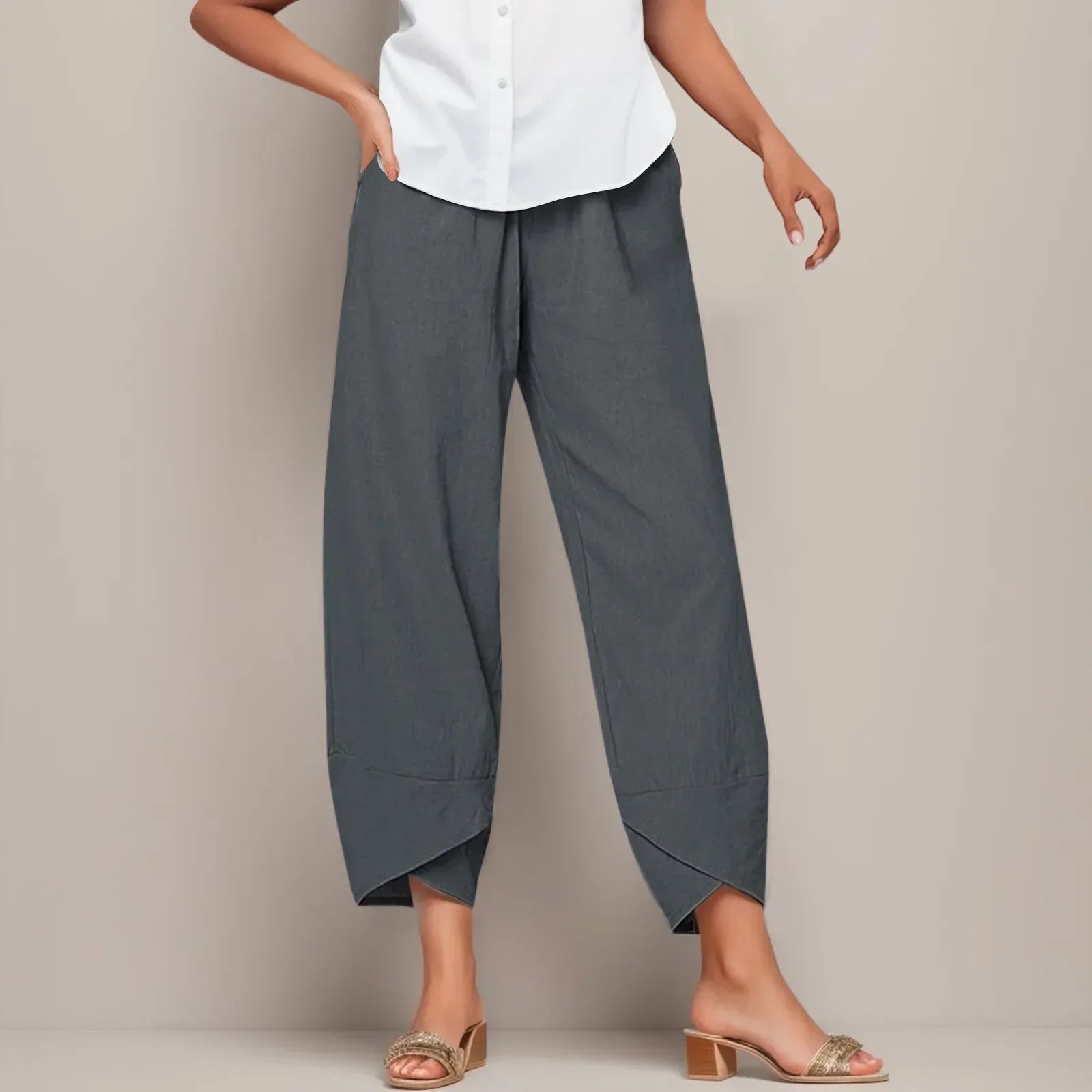 Layla - Pantaloni Casual a Vita Alta