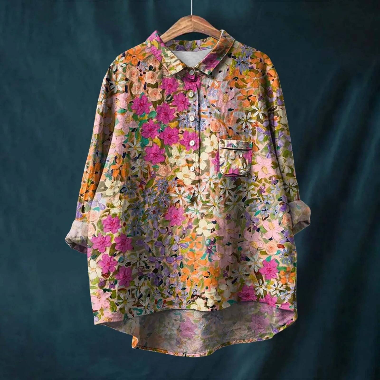 Keira - Camisa Floral Elegante de Manga Larga