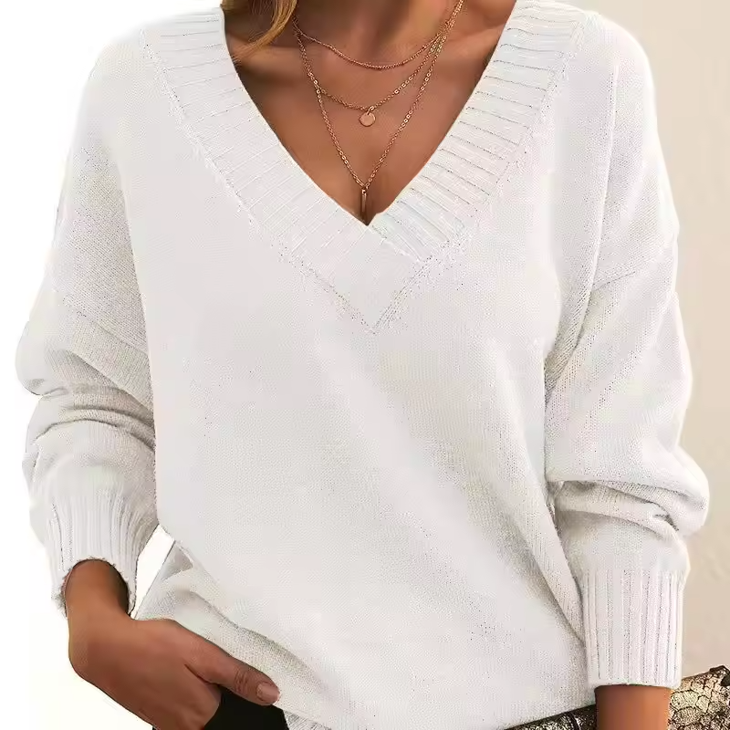 Skye - Maglione Chic a V in Maglia