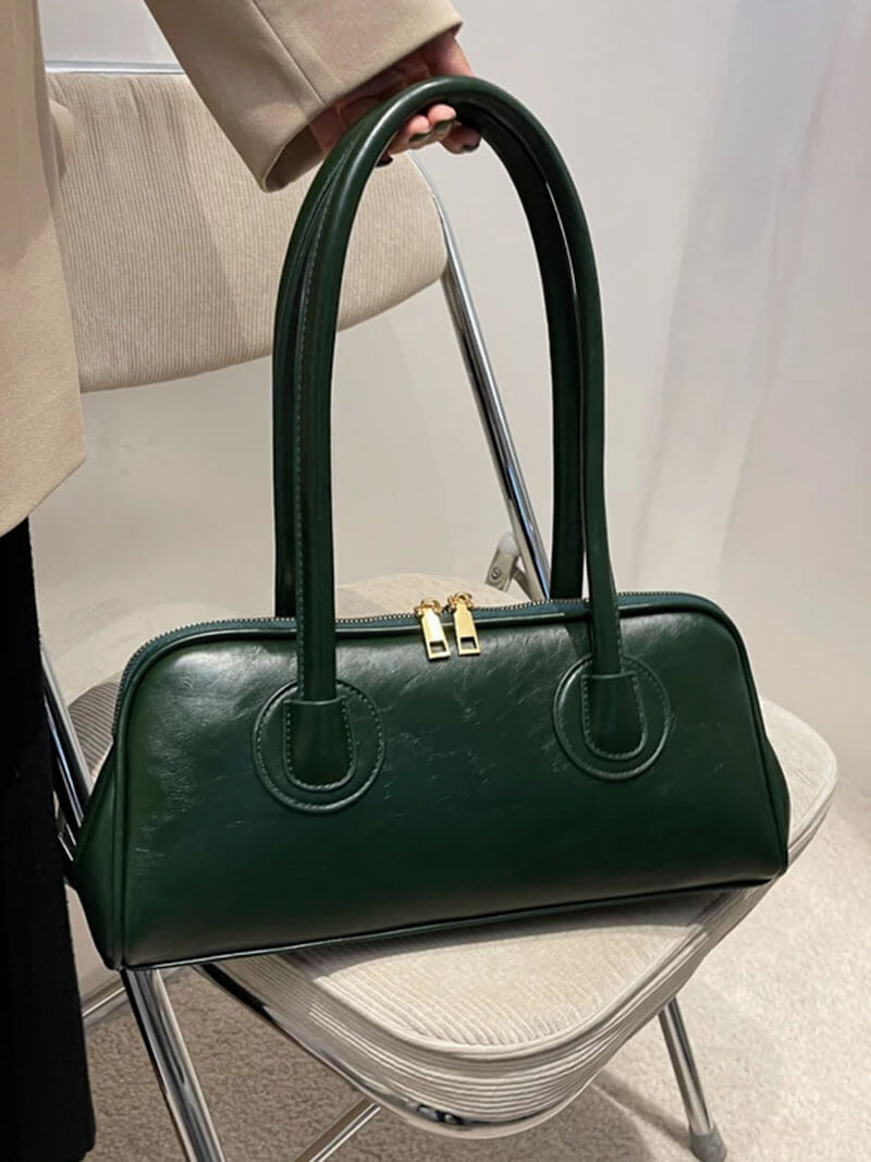 Lila - Bolso de hombro de cuero sintético con encanto vintage
