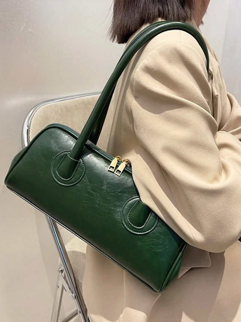 Lila - Bolso de hombro de cuero sintético con encanto vintage