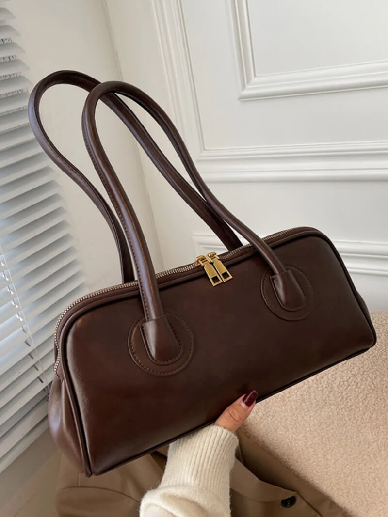 Lila - Bolso de hombro de cuero sintético con encanto vintage